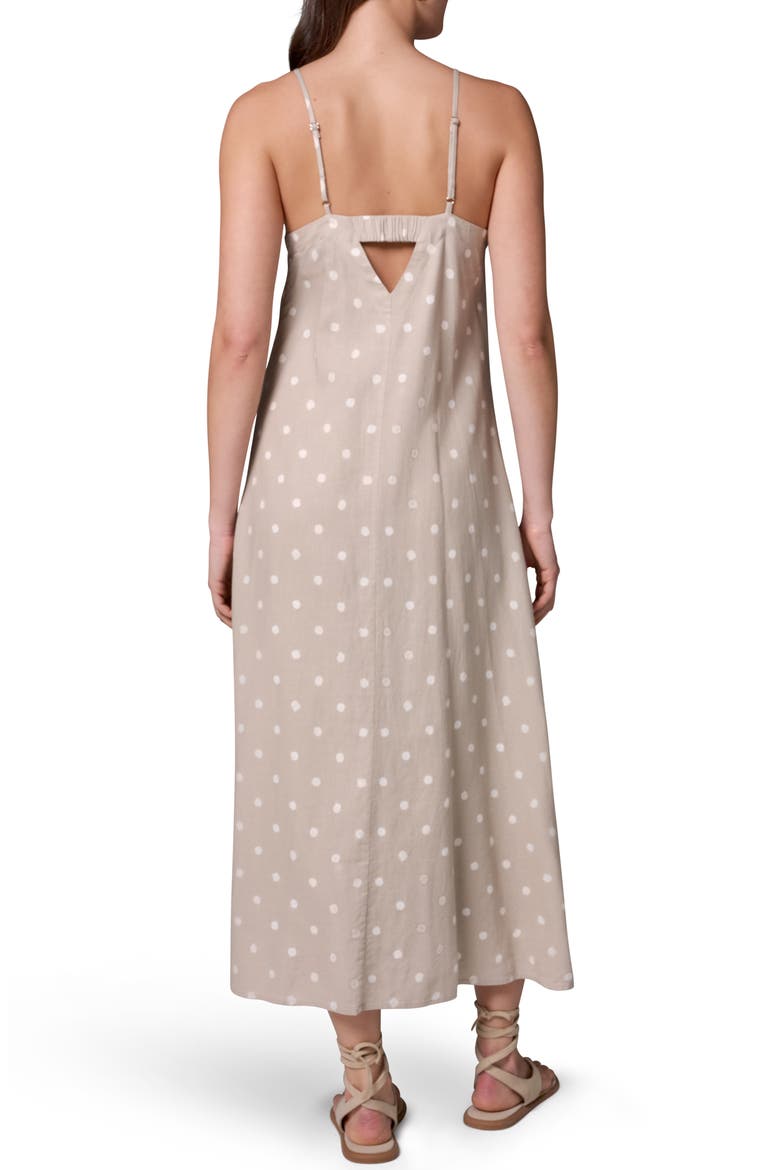 Polka Dot Linen Blend Dress, Alternate, color, SANDSTONE DI