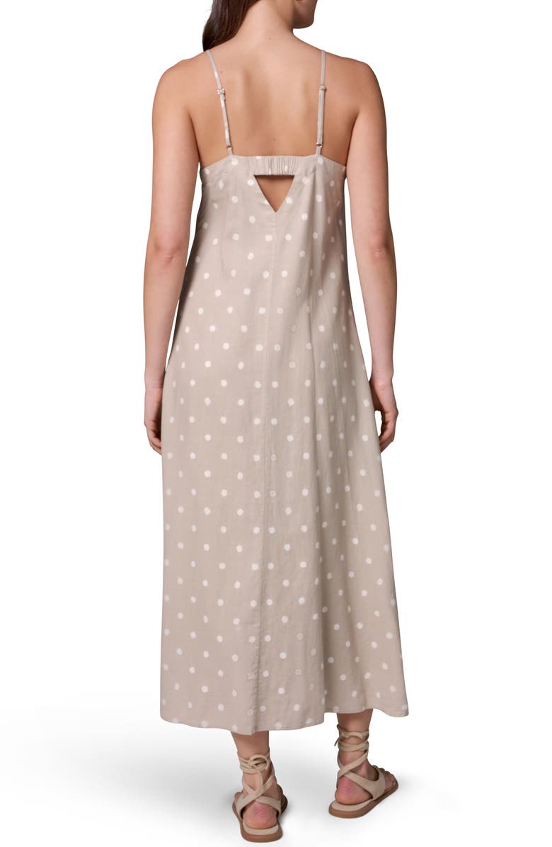 Donna Karan New York Polka Dot Linen Blend Dress, Alternate, color, Sandstone Di