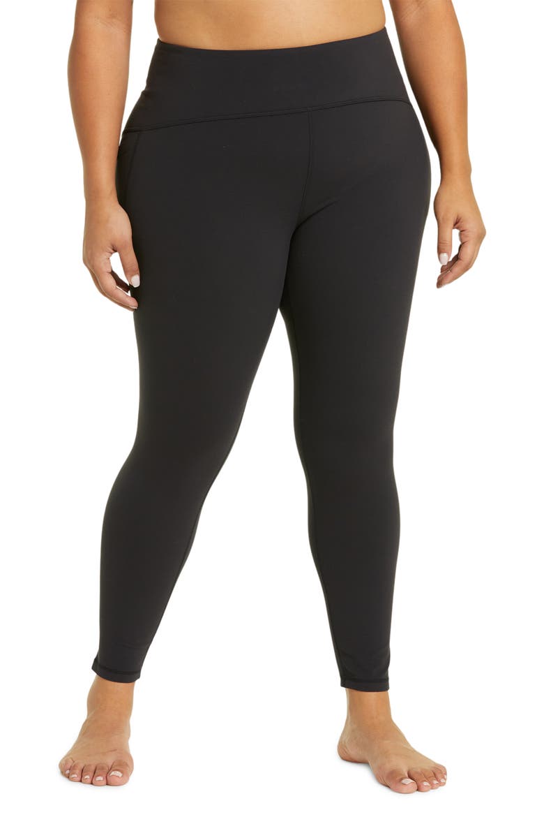 Studio Luxe High Waist Leggings, Main, color, BLACK
