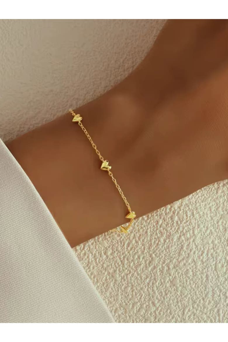 Forever Yours Heart Charm Bracelet, Alternate, color, Gold