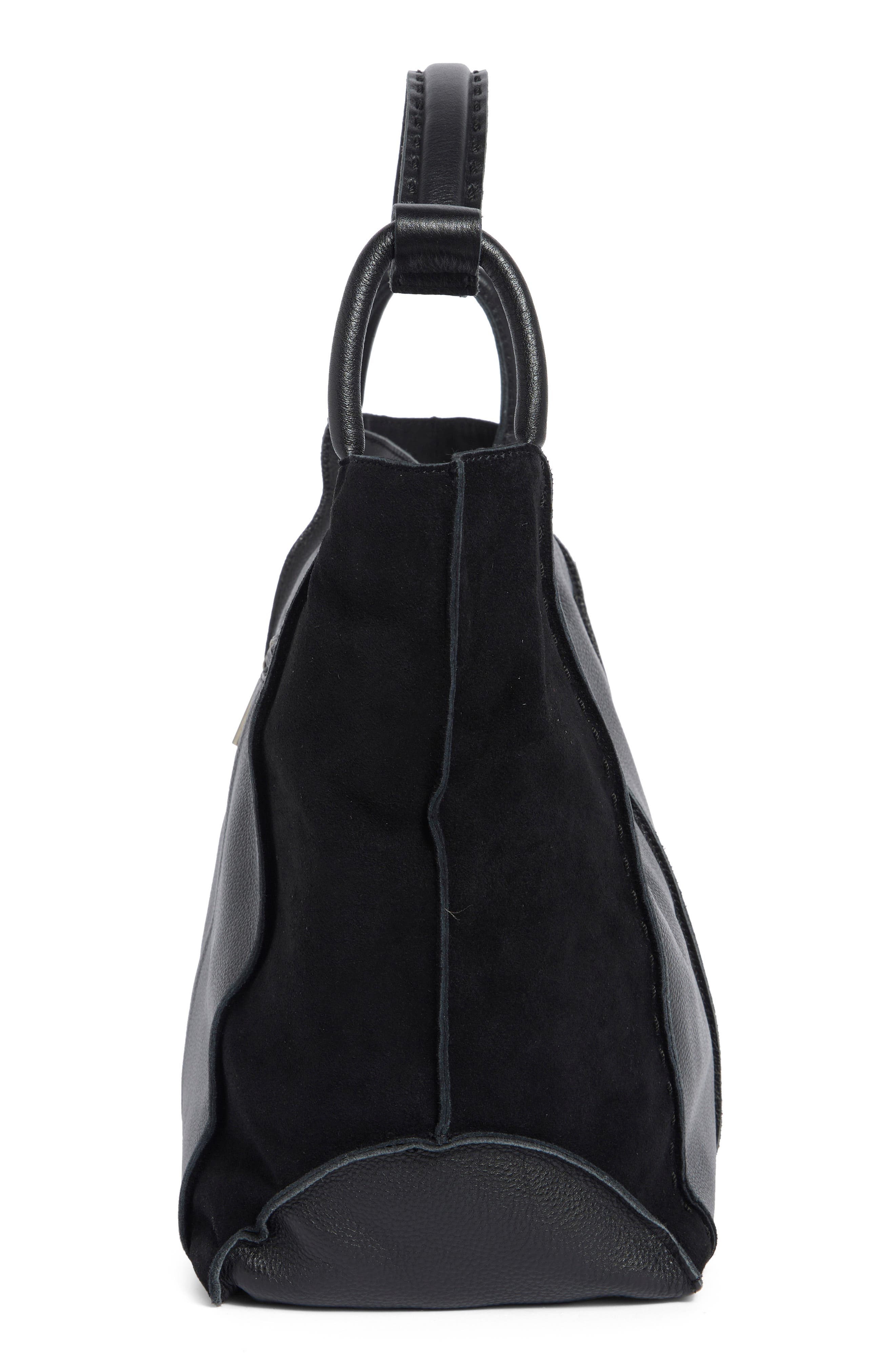 Los Feliz Large Suede Tote, Alternate, color, BLK SD BLOCK