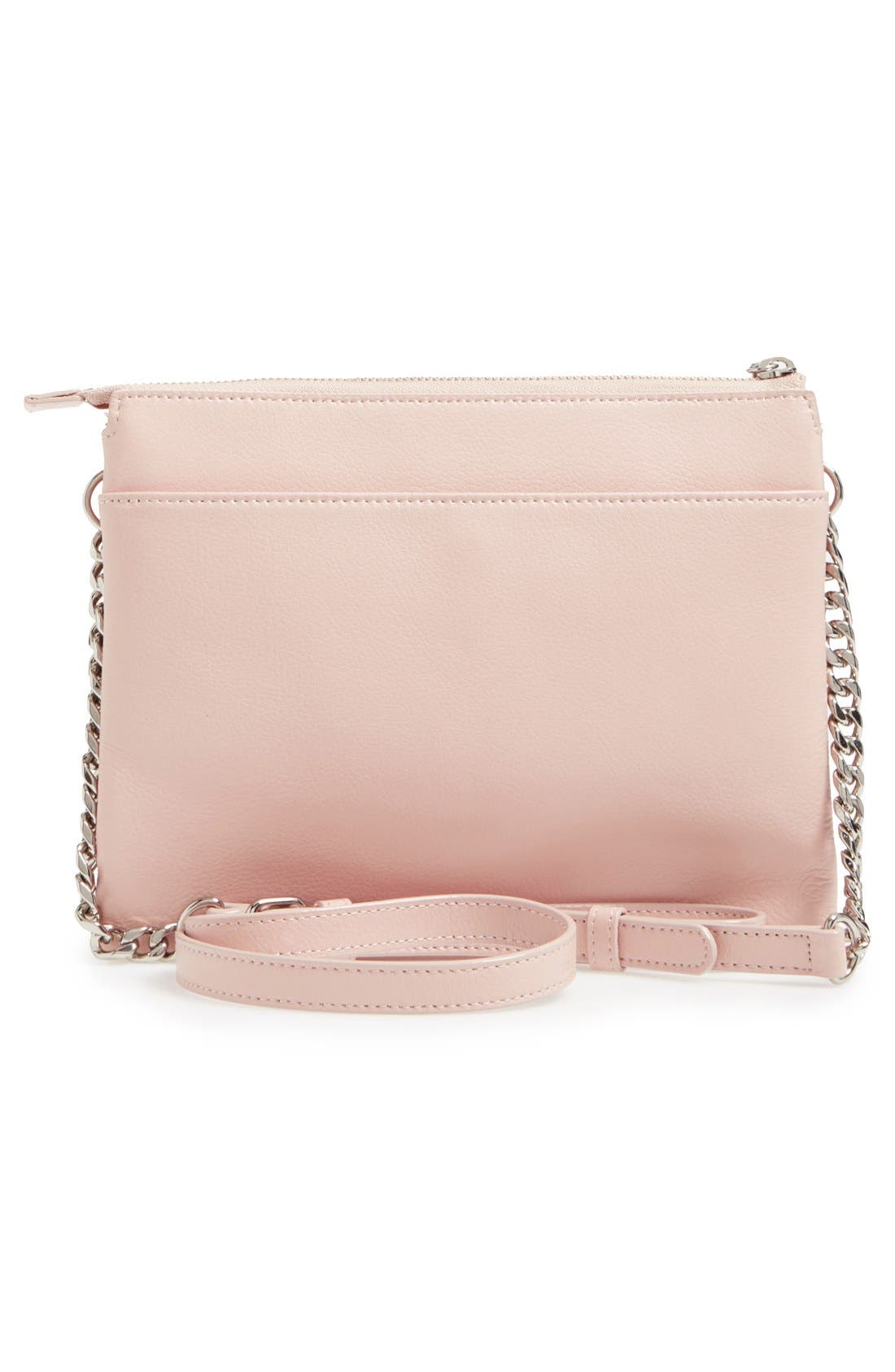 Leather Crossbody Bag, Alternate, color, PINK DUST