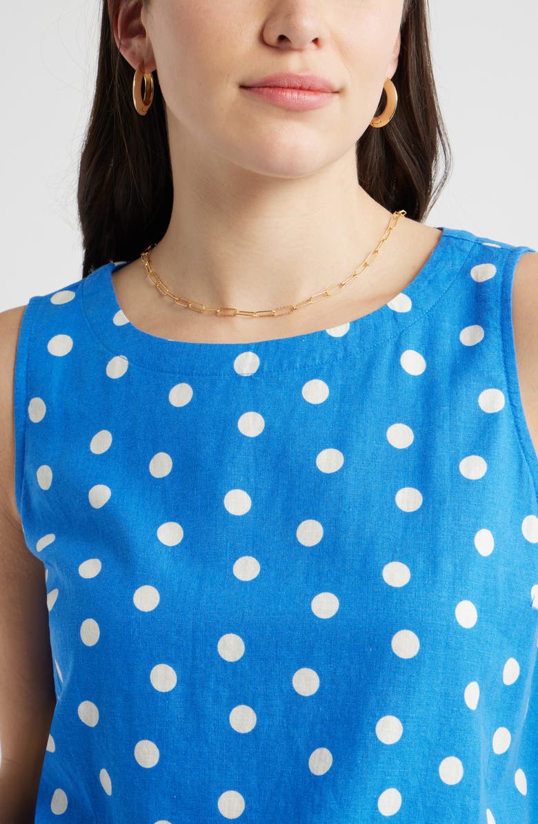 Caslon<sup>®</sup> Linen Blend Tank, Alternate, color, Blue Palace Tulla Dot