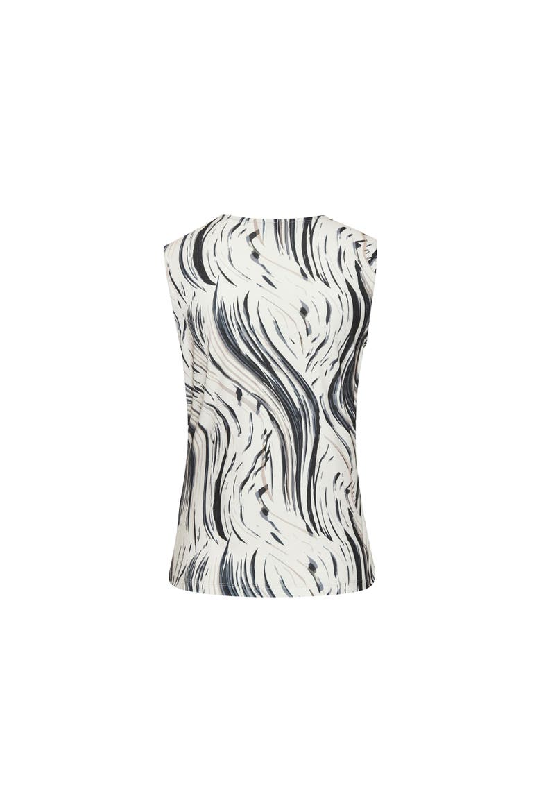 Sleeveless Wrap Look Top, Alternate, color, Beige & Black