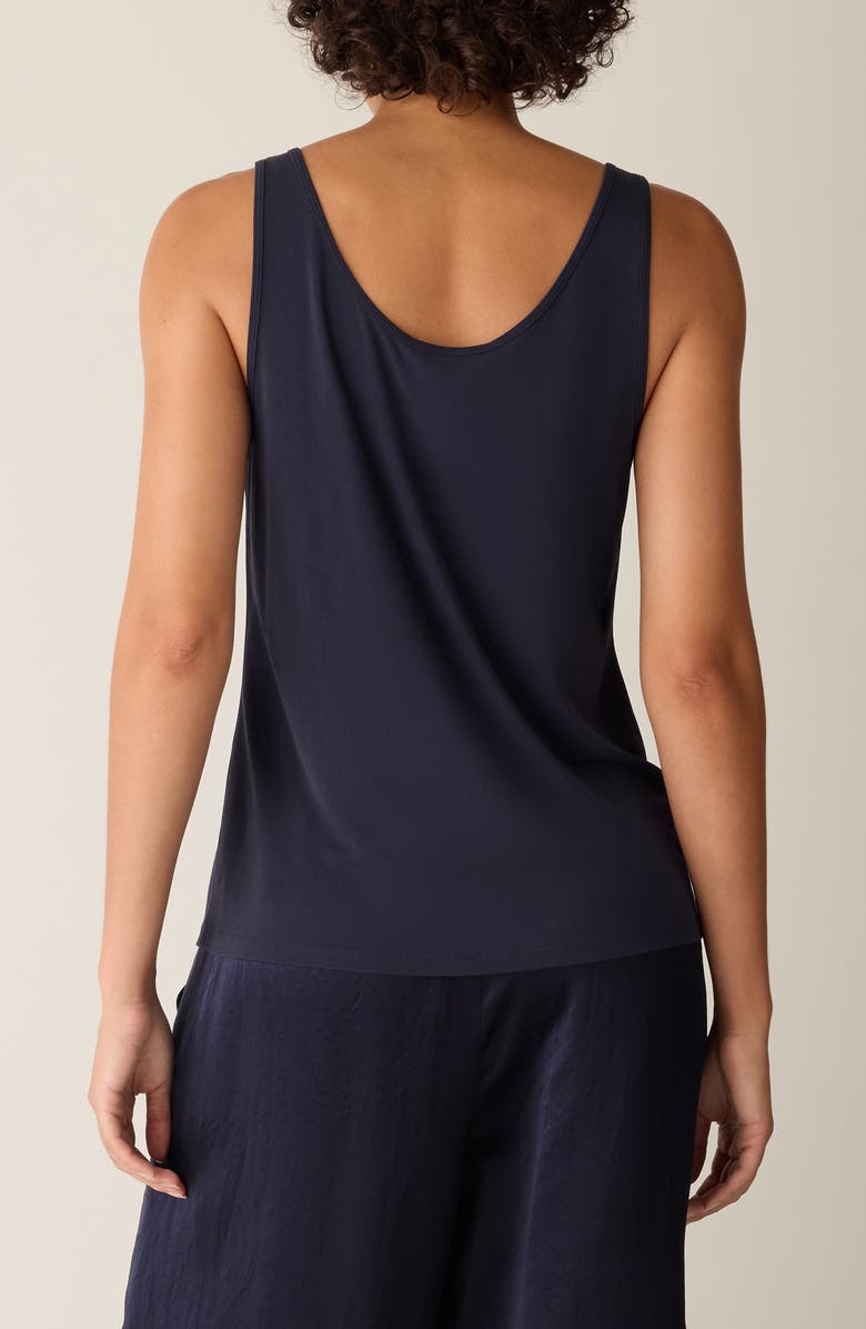 Eileen Fisher Slim Fit Scoop Neck Silk Tank, Alternate, color, Ink
