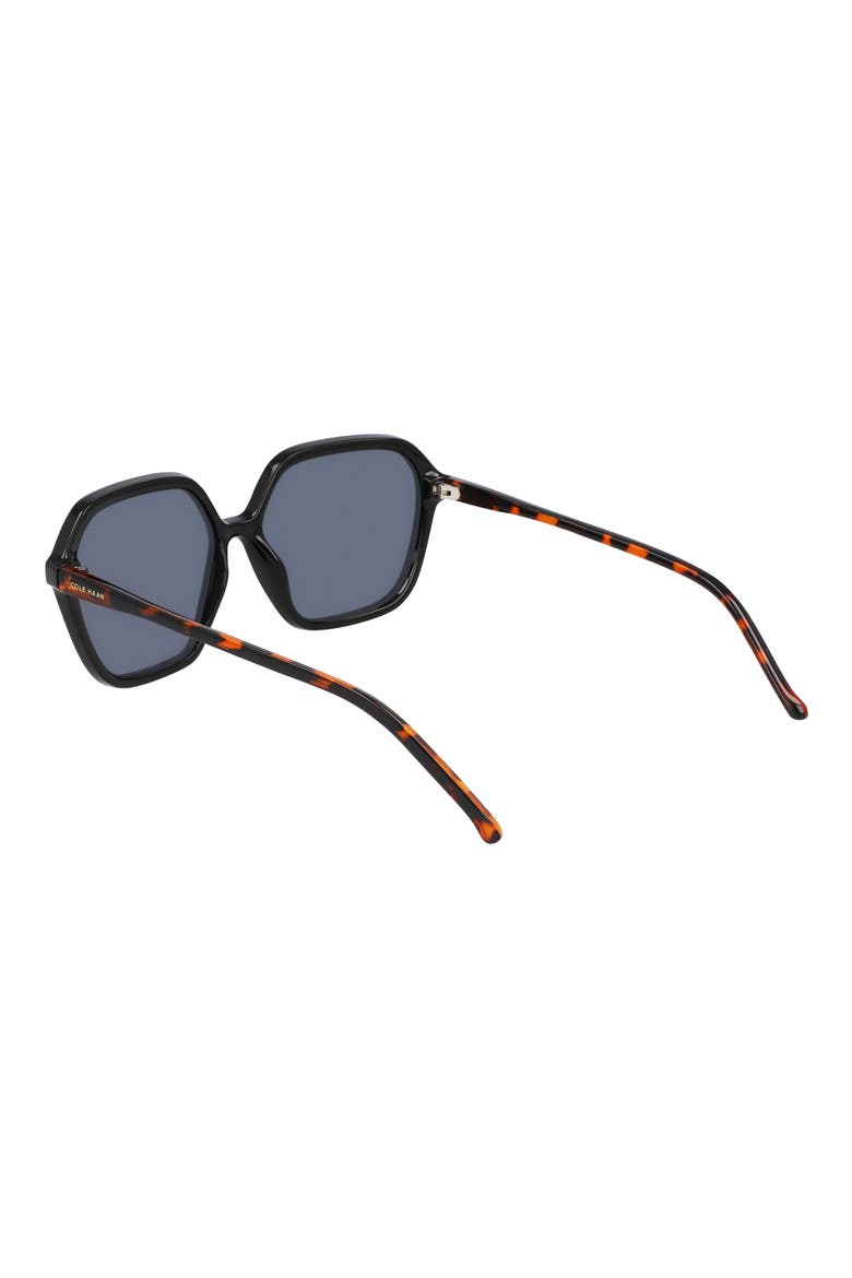 57mm Modified Rectangular Sunglasses, Alternate, color, BLACK