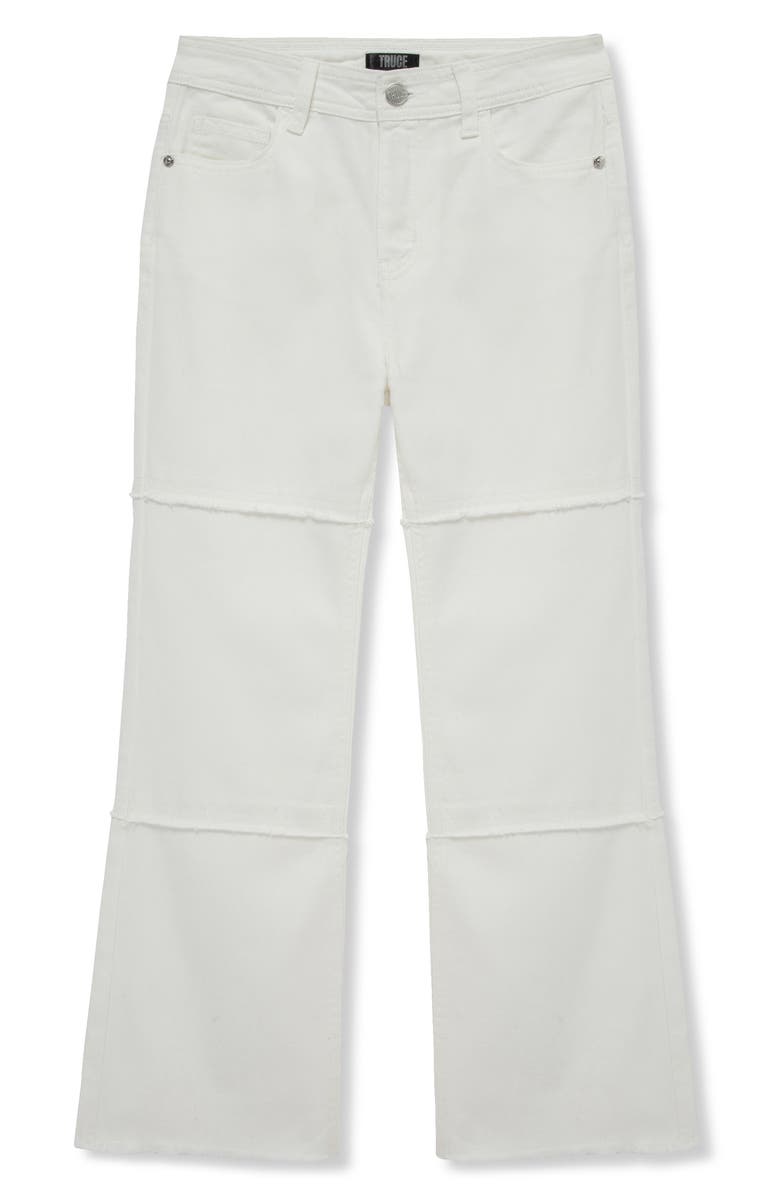 Truce Kids' Seamed Fringe Flare Jeans, Main, color, White