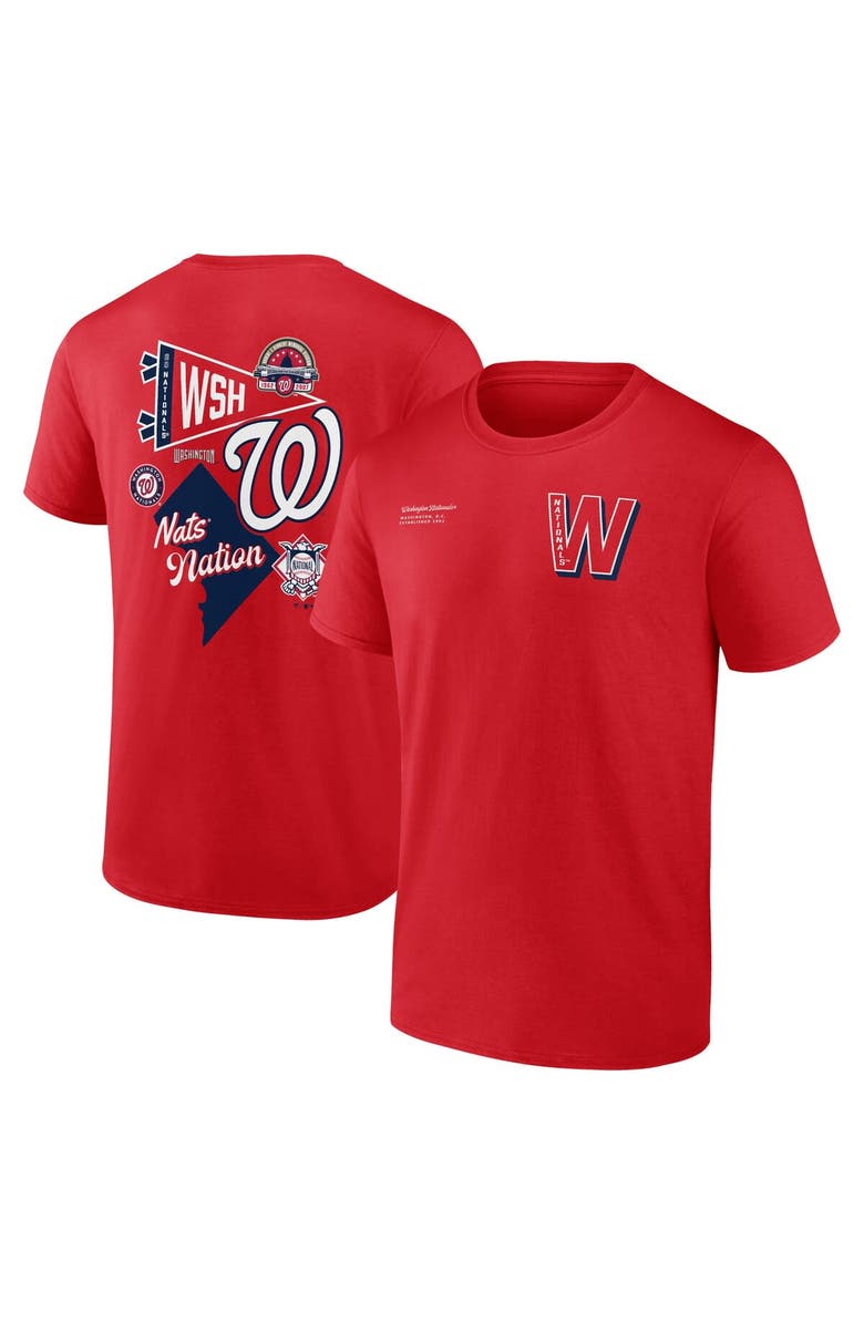 FANATICS Men's Fanatics Branded Red Washington Nationals Split Zone T-Shirt, Main, color, Red
