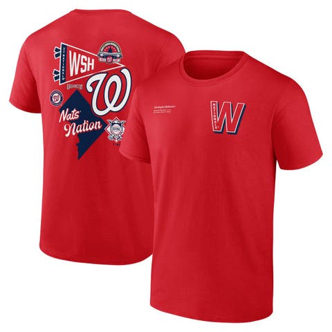 Men's Fanatics Branded Red Washington Nationals Split Zone T-Shirt