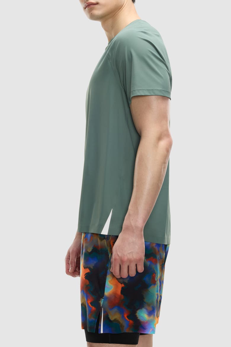 Run Interlock Stride Short Sleeve, Alternate, color, Soft Olive