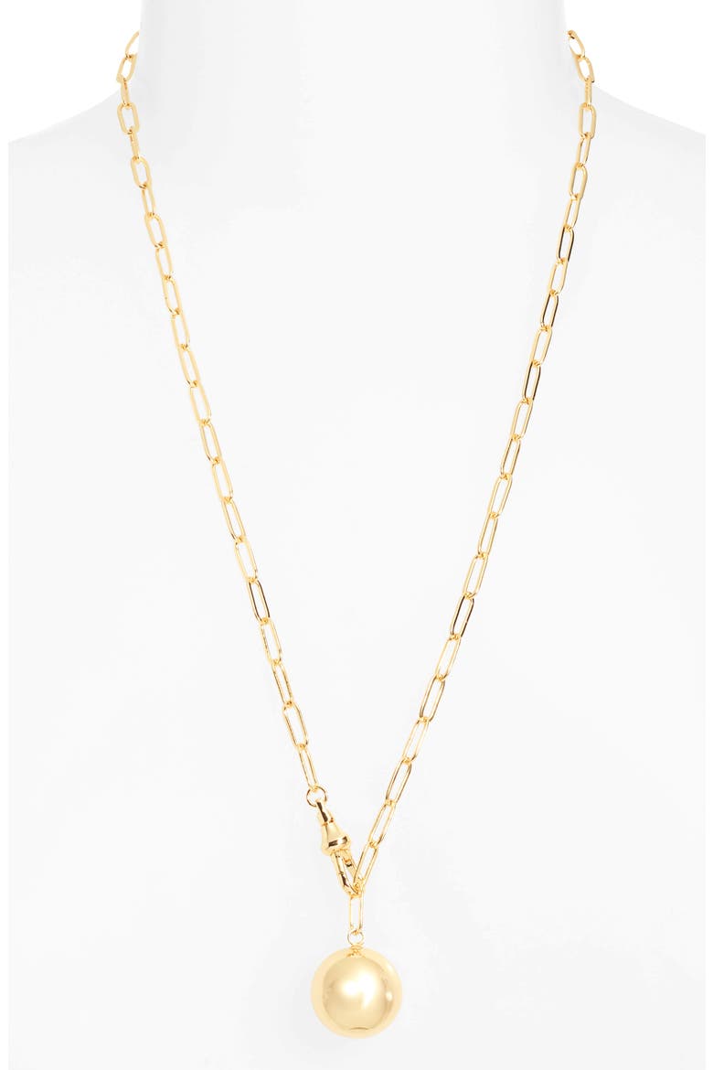 Swivel Clasp Harmony Ball Pendant Necklace, Alternate, color, GOLD