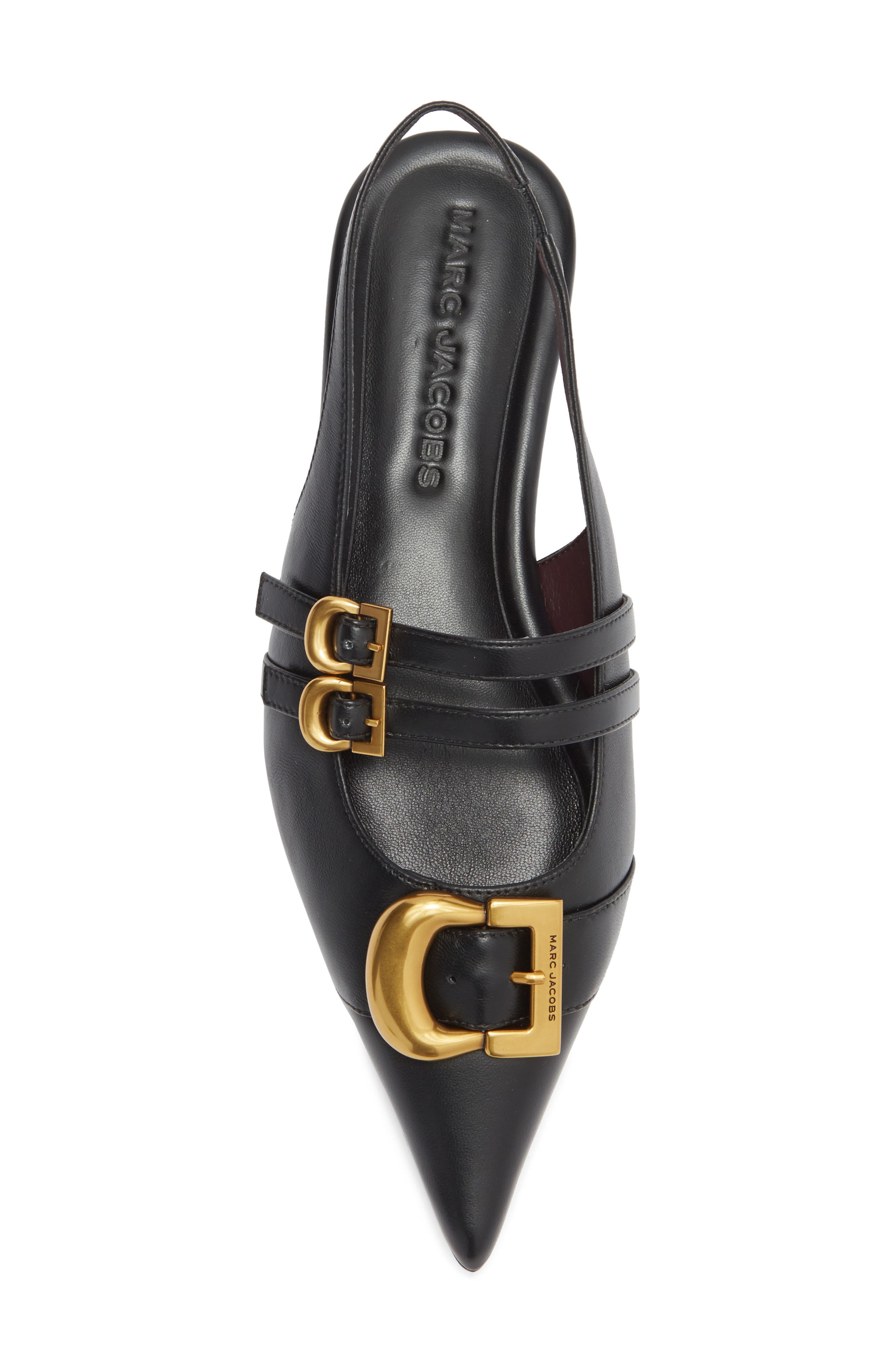 Marc Jacobs The Doll Pointed Toe Slingback Flat, Alternate, color, Black