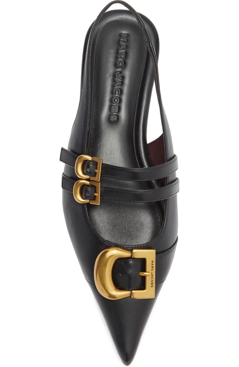 Marc Jacobs The Doll Pointed Toe Slingback Flat, Alternate, color, Black