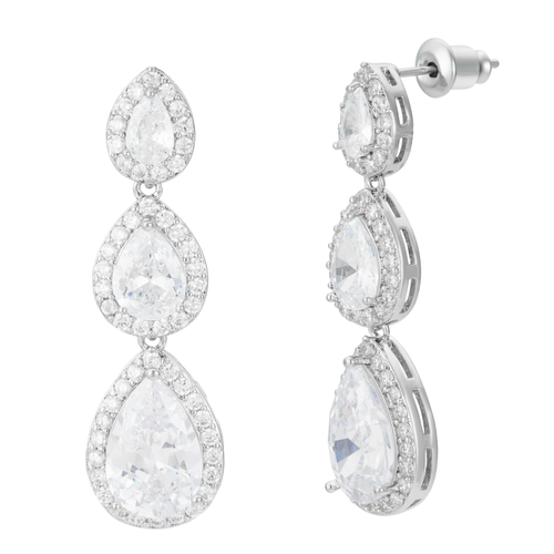 Untamed Petals Dynasty Crystal Drop Earrings In Metallic