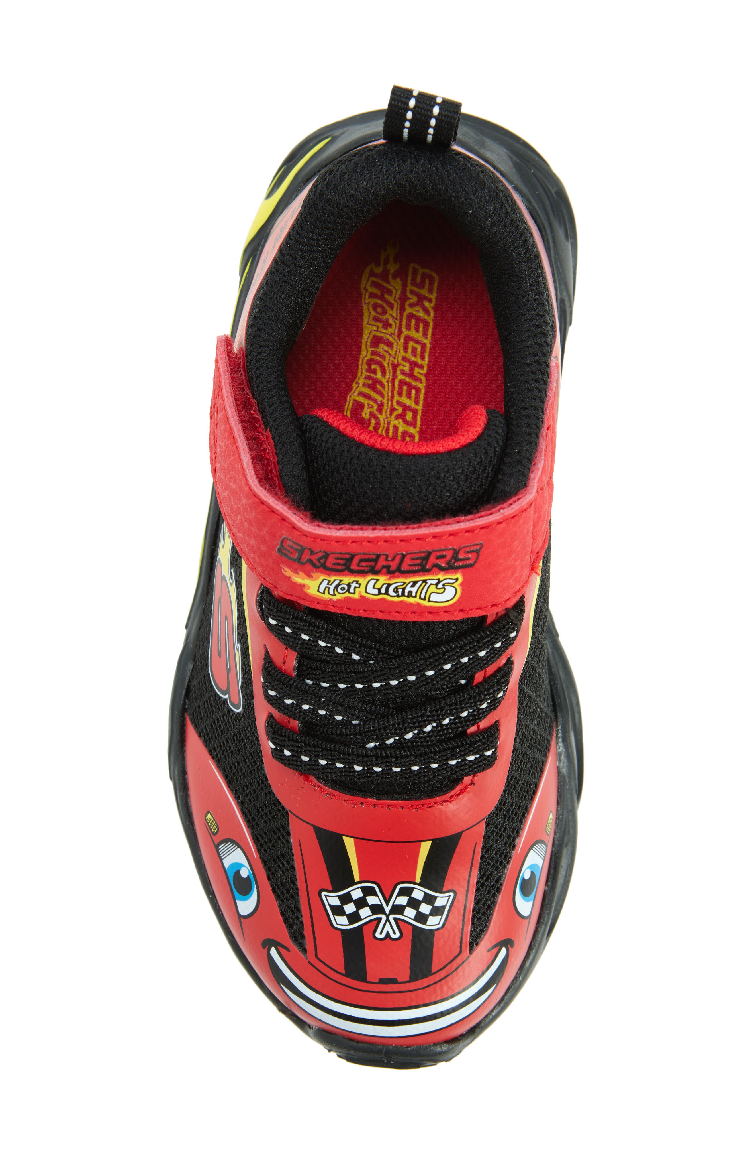 SKECHERS Kids' Hot Lights<sup>®</sup> Thermo-Flash Wheel Buddies Sneaker, Alternate, color, Red/ Black