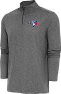 ANTIGUA Men's Antigua  Heather Black Toronto Blue Jays Hunk Quarter-Zip Pullover Top