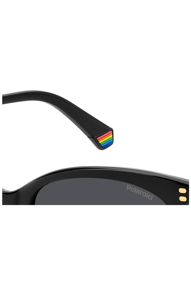 55mm Polarized Cat Eye Sunglasses, Alternate, color, BLACK/ GREY POLAR