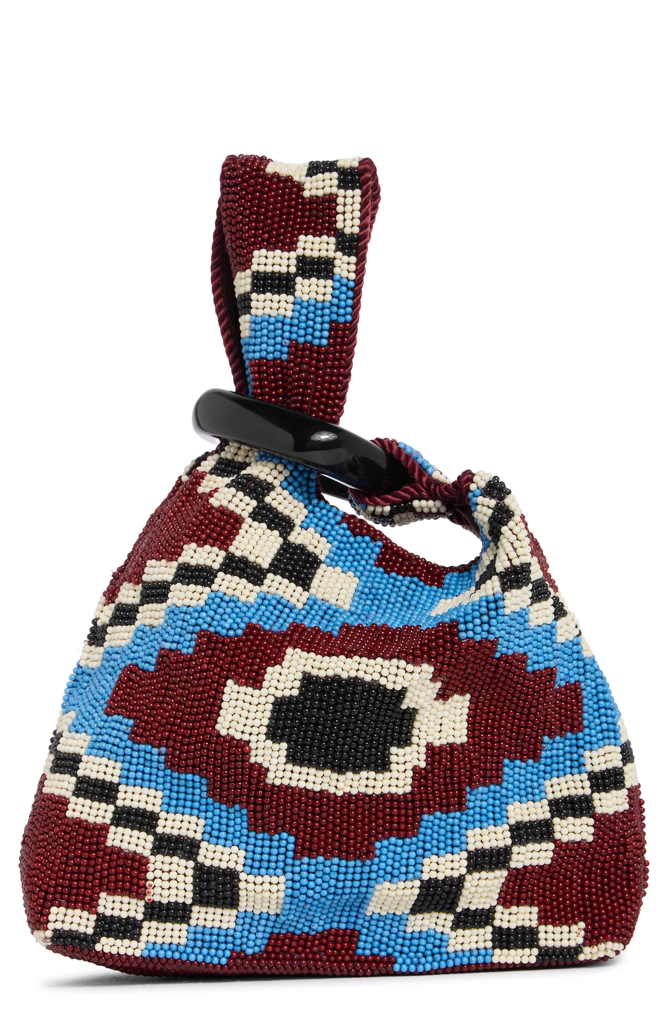Veronica Beard Beaded Swing Top Handle Bag, Main, color, Wine Multi