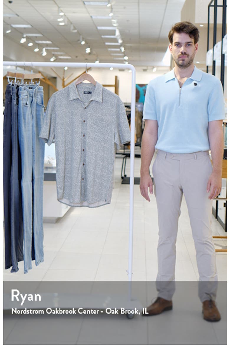 Print Short Sleeve Cotton Button-Up Shirt video