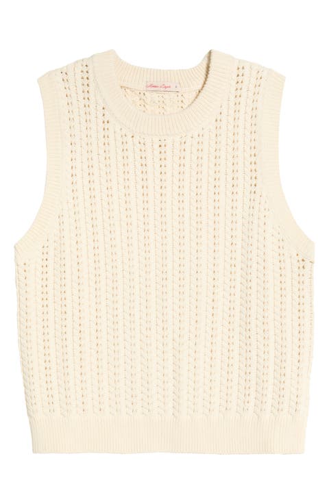 Mina Cotton Pointelle Sweater Tank