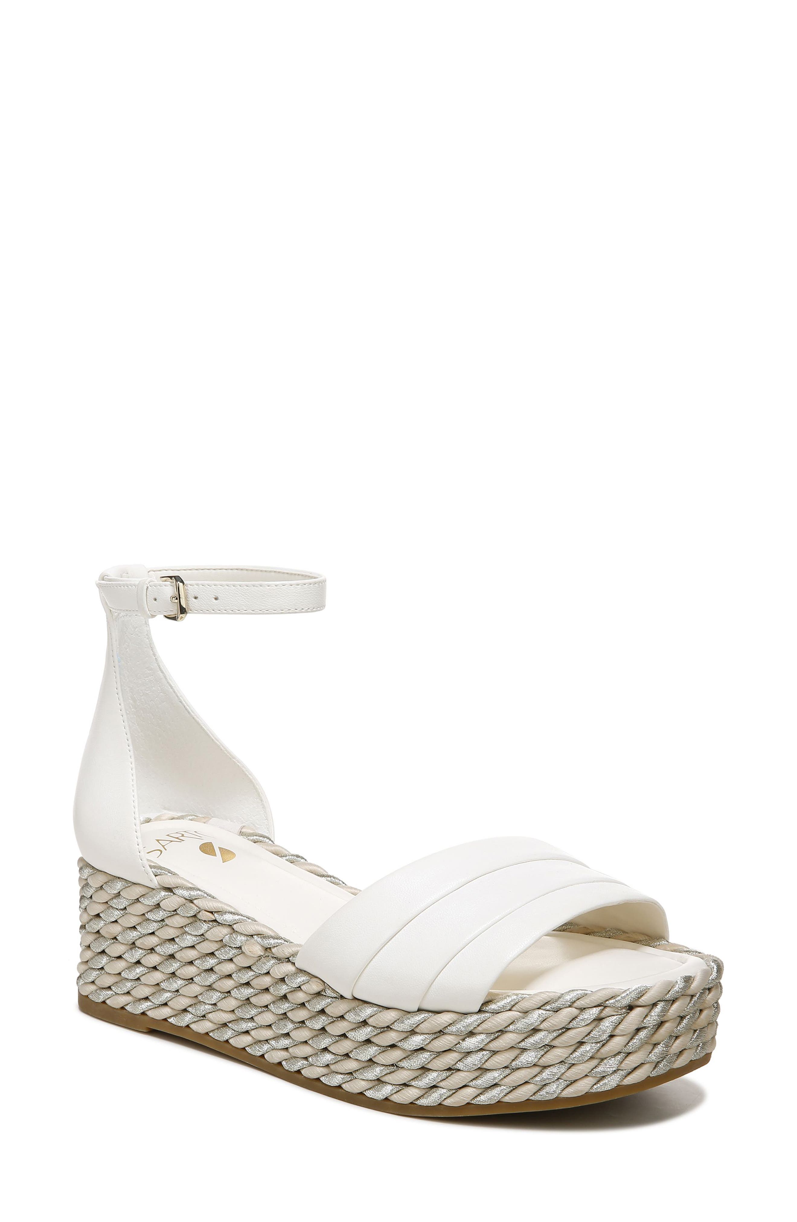 A-Via Espadrille Platform Wedge Sandal, Main, color, SHINE WHITE