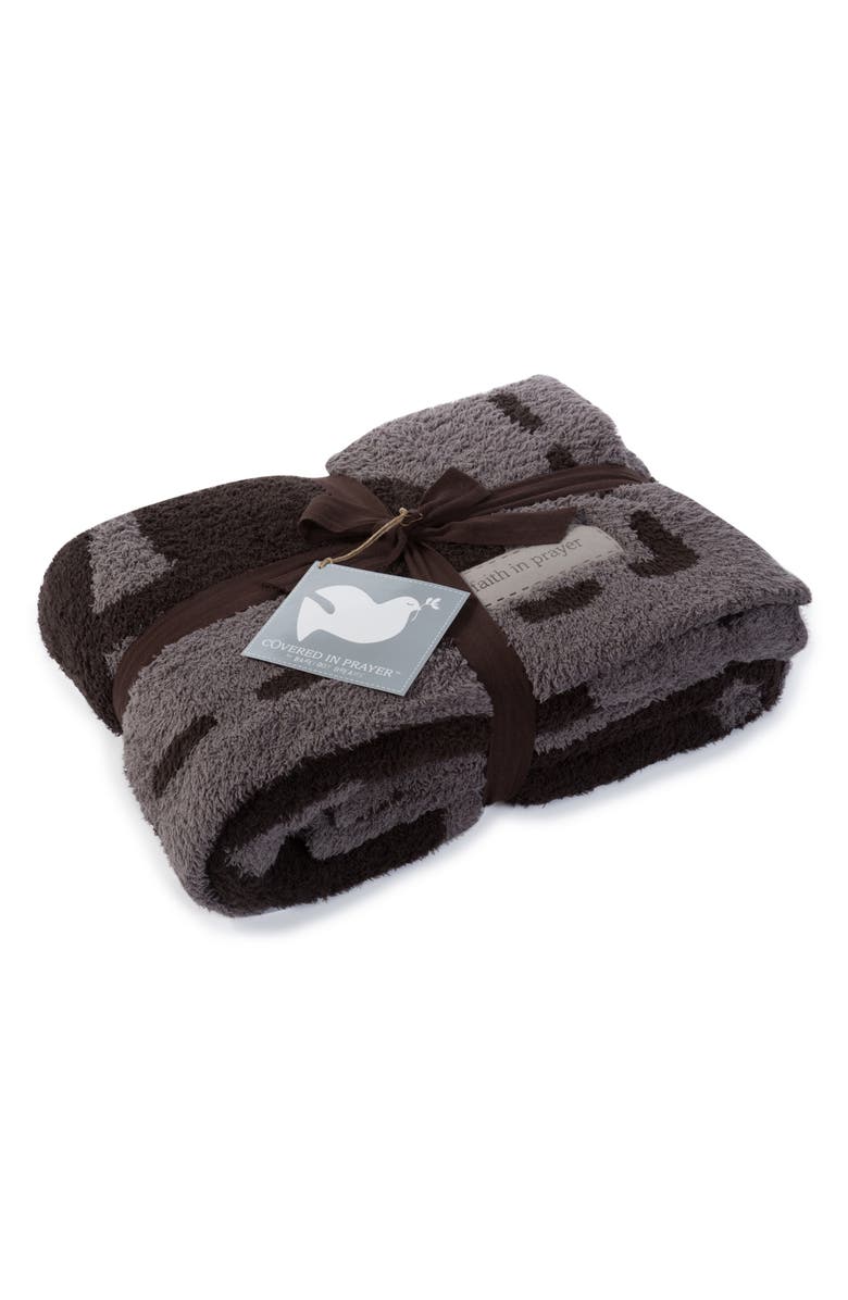 Barefoot Dreams<sup>®</sup> Covered in Prayer<sup>®</sup> Throw, Alternate, color, Charcoal/ Espresso