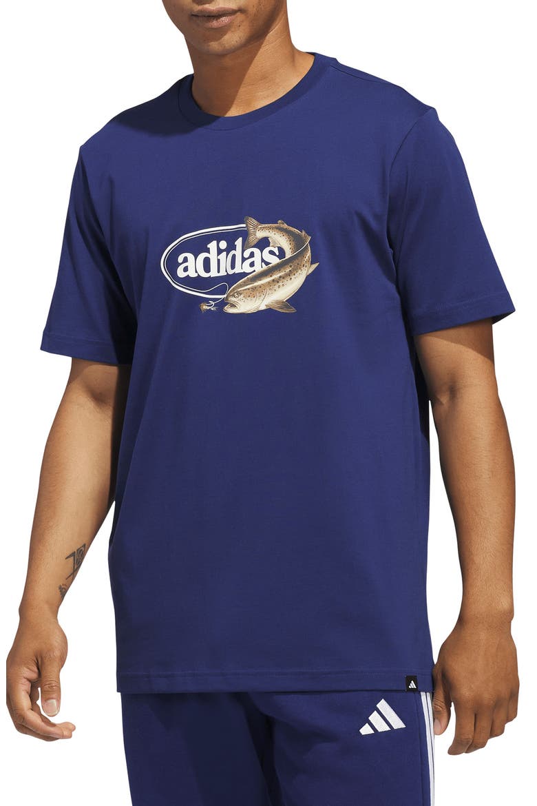 Fish Sportsman Graphic T-Shirt, Main, color, DARK BLUE