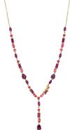 EFFY 14K Yellow Gold ,Rhodolite,Pink Tourmaline Necklace