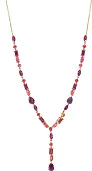 EFFY 14K Yellow Gold ,Rhodolite,Pink Tourmaline Necklace