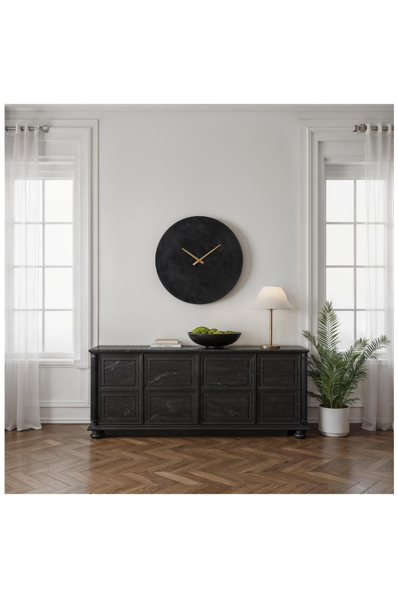 Dayton Marble Wall Clock, Alternate, color, BLACK