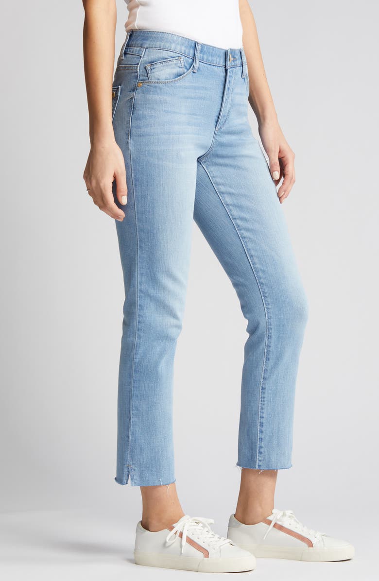 Wit & Wisdom 'Ab'Solution High Waist Raw Hem Skinny Crop Jeans, Alternate, color, Light Blue