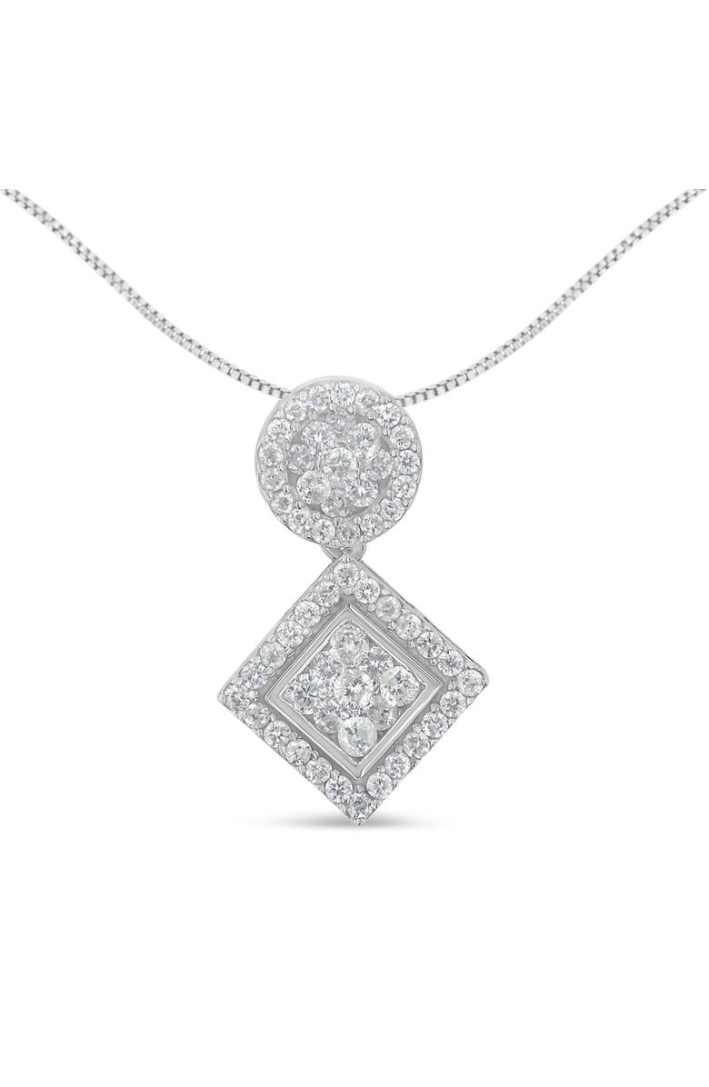 Haus of Brilliance 14K White Gold 1 cttw Diamond Pendant Necklace, Main, color, White