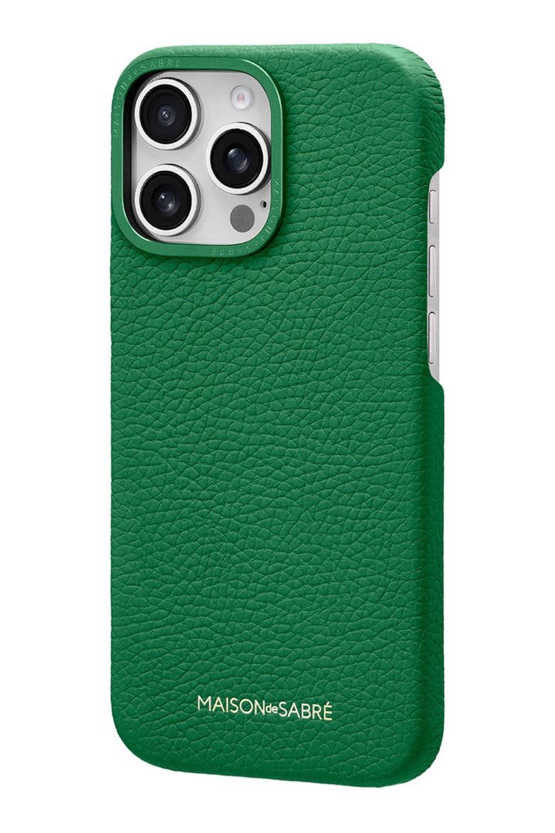 Leather Phone Case iPhone 16 Pro, Alternate, color, Emerald Green
