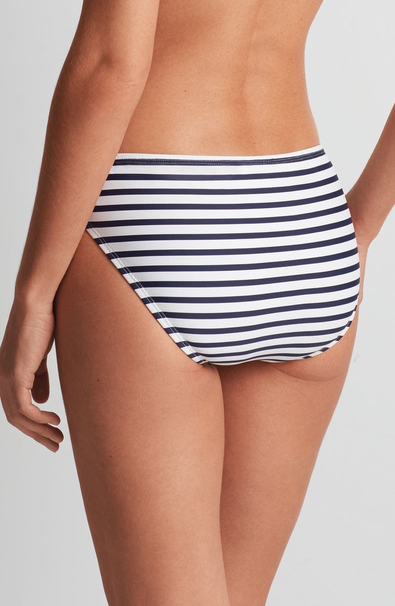 Lauren Ralph Lauren Stripe Ring Bikini Bottoms, Alternate, color, Navy White