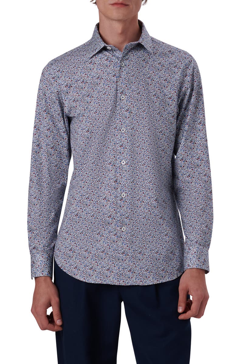 Bugatchi OoohCotton<sup>®</sup> Floral Button-Up Shirt, Main, color, 