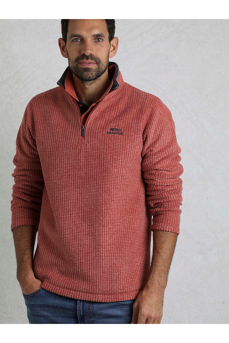 Newark 1/4 Zip Grid Fleece, Main, color, Paprika