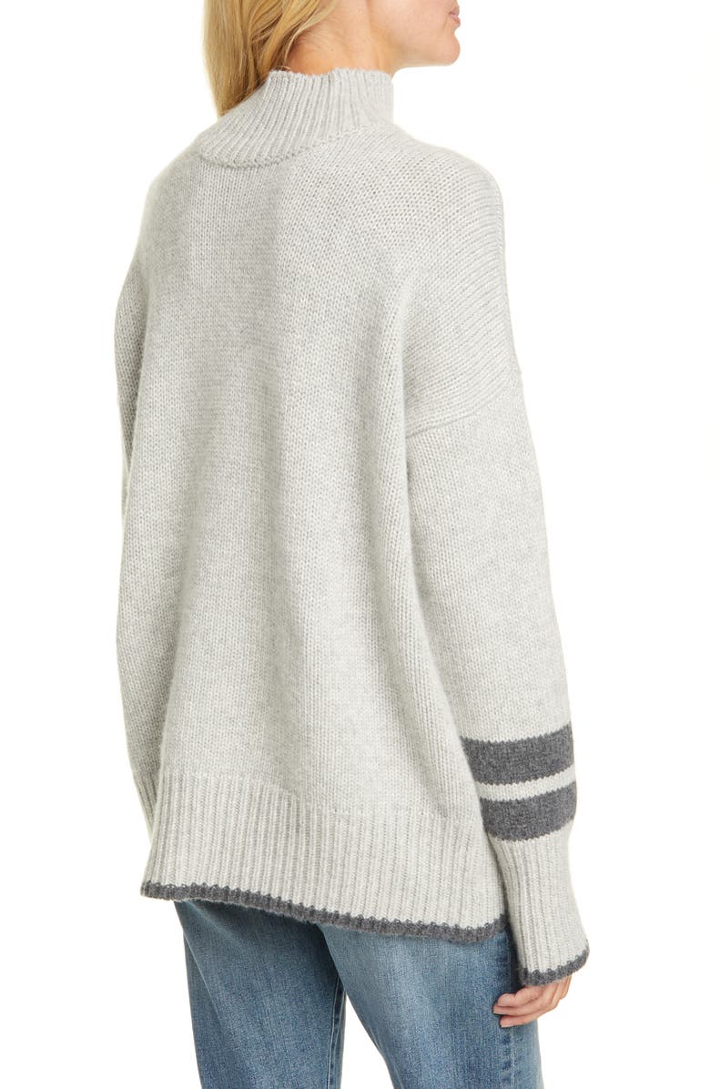 La Ligne Kingsley Stripe Detail Wool & Cashmere Turtleneck Sweater, Alternate, color,