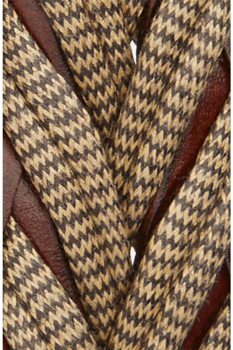 Braided Cotton & Leather Belt, Alternate, color, CAMEL/ BROWN