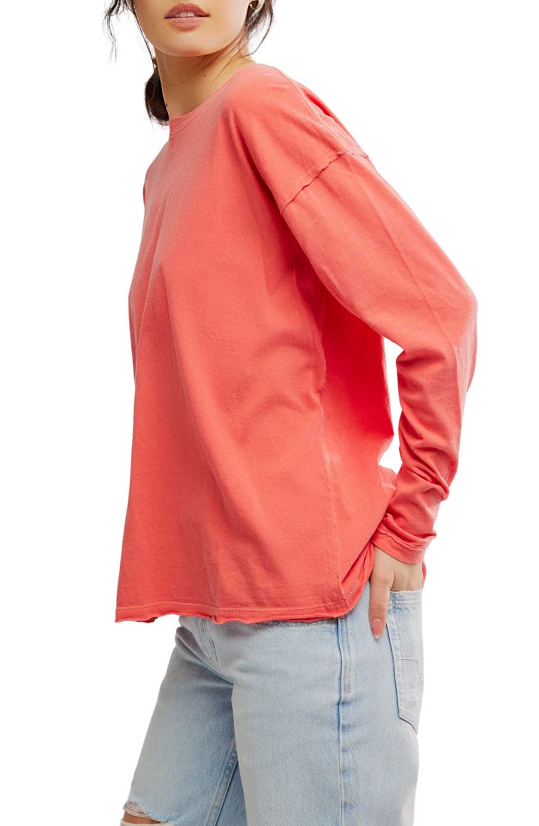 Free People Nina Long Sleeve T-Shirt, Alternate, color, Rose Sienna