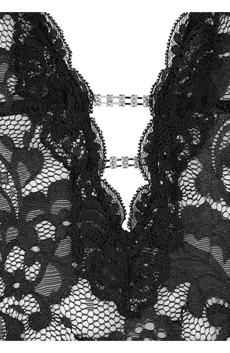 LASCANA Lace Halter Negligee, Alternate, color, Black