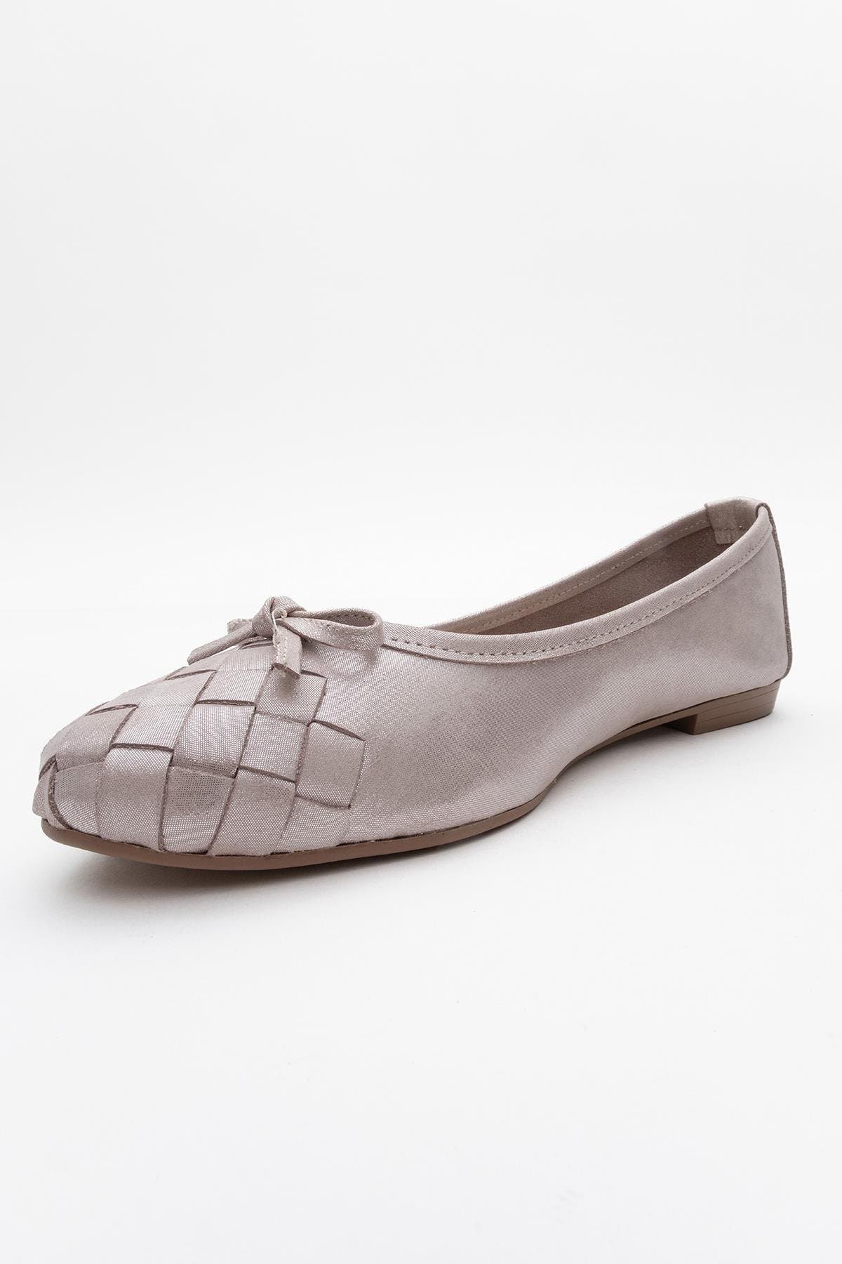 Nopos Leather Cap Toe Ballet Flat, Alternate, color, Beige