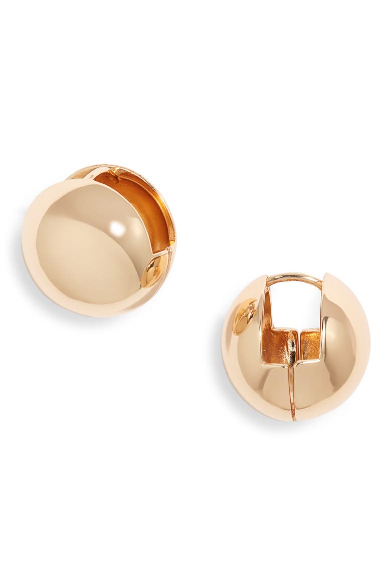 Orb Huggie Hoop Earrings, Main, color, GOLD