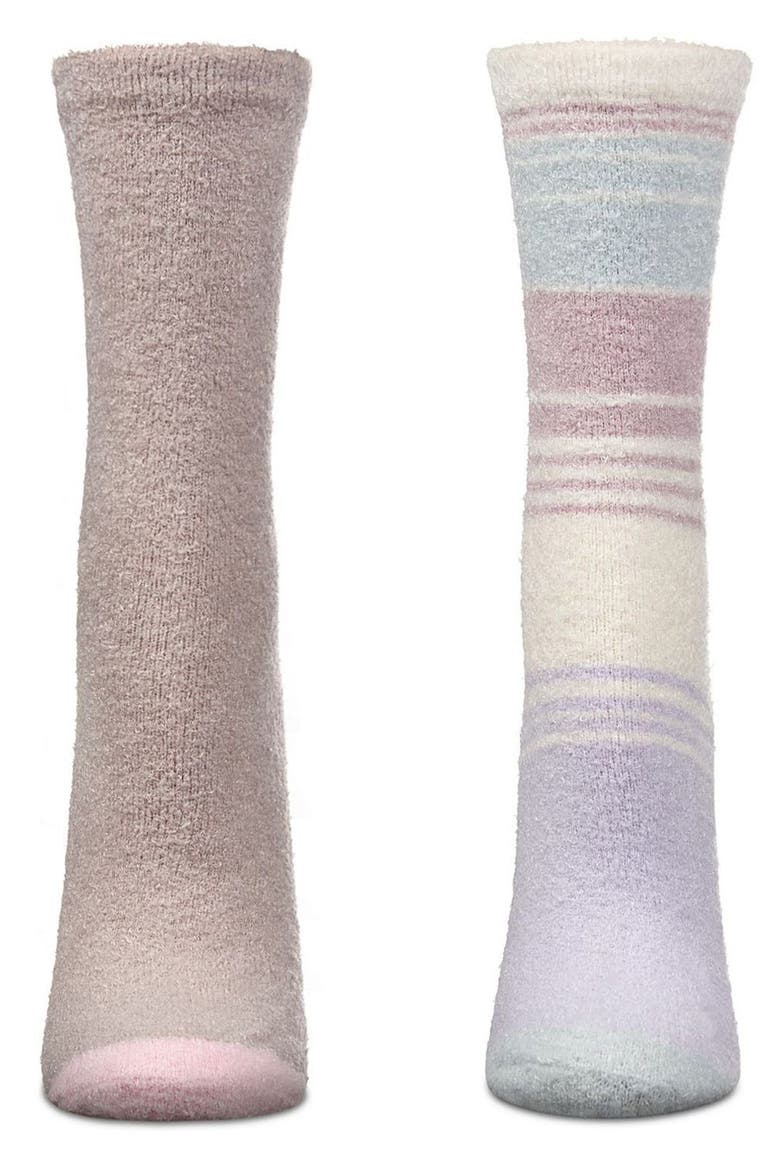 Assorted 2-Pack Aloe Infused Crew Socks, Alternate, color, LAVENDER