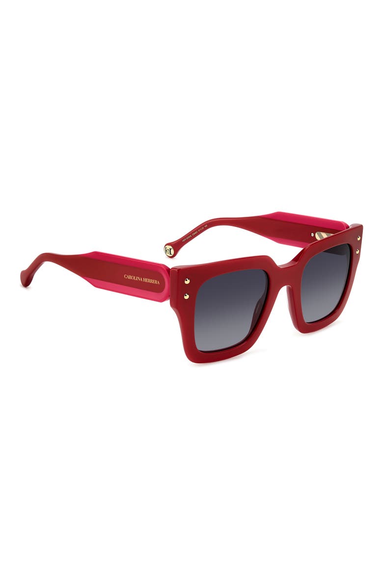 51mm Gradient Square Sunglasses, Alternate, color, RED/ DARK GREY SF