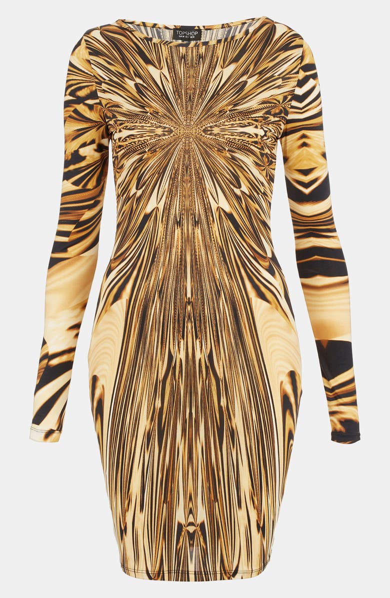 Topshop Liquid Print Body-Con Dress, Main, color, 