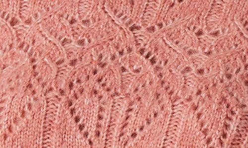 Astr The Label Evy Puff Sleeve Open Stitch Sweater In Pink