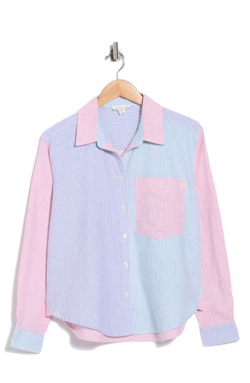 Beachlunchlounge Cami Stripe Shirt In Red Mix