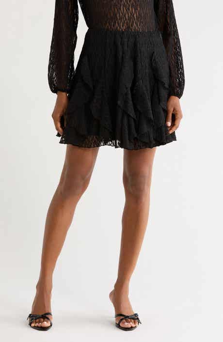 Lace Ruffle Miniskirt