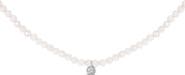 Haus of Brilliance Sterling Silver Moonstone Bead Station Necklace with Diamond Accent