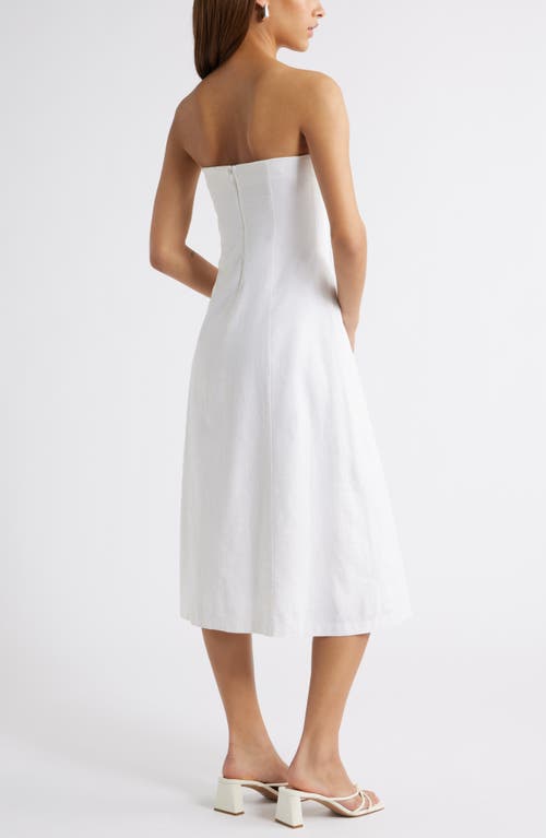 Shop Open Edit Strapless Linen Blend Midi Dress